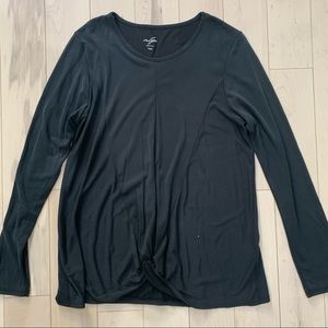 Francesca black long sleeve top